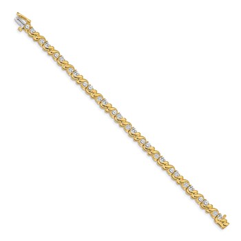 14k Holds 2.88 carat 28-3mm Round Diamond Fancy Swirl 7 inch Tennis Bracelet Mounting — alternate view