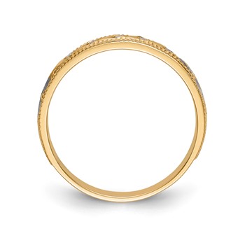 14k and Rhodium AA Quality 1/20 carat Diamond Trio Ladies Complete Wedding Band — alternate view