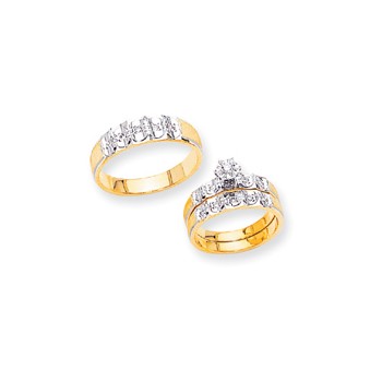 14k AA Quality Trio Engagement Ring