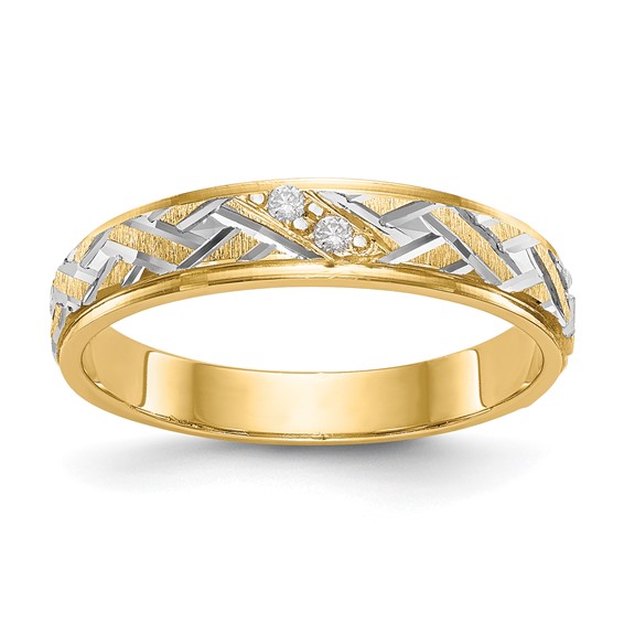 Slight Curve 14k Yellow Diamond Tracer Band | Ooh! Aah! Jewelry |  Albuquerque Jewelry Store — Albuquerque | Jewelry | Wedding Bands | Ooh!  Aah!