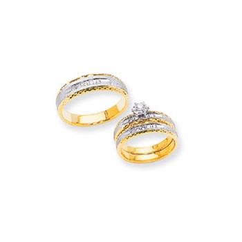 14k AA Quality Trio Engagement Ring