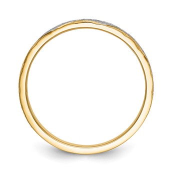 14k and Rhodium AA Quality 1/20 carat Diamond Trio Mens Complete Wedding Band — alternate view