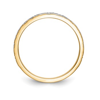 14k and Rhodium AA Quality 1/20 carat Diamond Trio Ladies Complete Wedding Band — alternate view