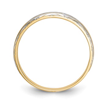 14k and Rhodium AA Quality 1/20 carat Diamond Trio Mens Complete Wedding Band — alternate view