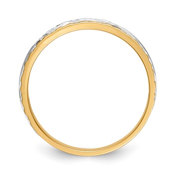 14k and Rhodium AA Quality 1/20 carat Diamond Trio Ladies Complete Wedding Band — alternate view