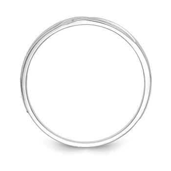 14k White Gold AA Quality 1/20 carat Diamond Trio Mens Complete Wedding Band — alternate view