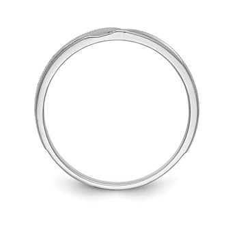 14k White Gold AA Quality .02 carat Diamond Trio Ladies Complete Wedding Band — alternate view