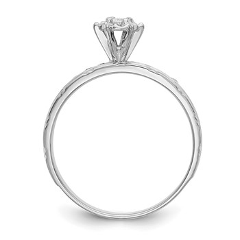 14k White Gold AA Quality 1/8 carat Diamond Trio Complete Engagement Ring — alternate view