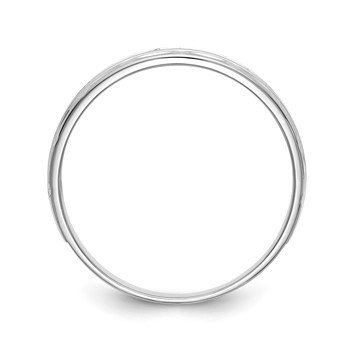 14k White Gold AA Quality 1/10 carat Diamond Trio Mens Complete Wedding Band — alternate view