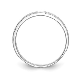 14k White Gold AA Quality 1/10 carat Diamond Trio Ladies Complete Wedding Band — alternate view