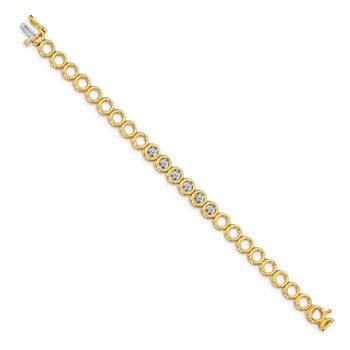 14k Holds 1/2 carat 6-2.8mm Circle Add-a-Diamond 7 inch Tennis Bracelet Mounting with 6 Heads — alternate view
