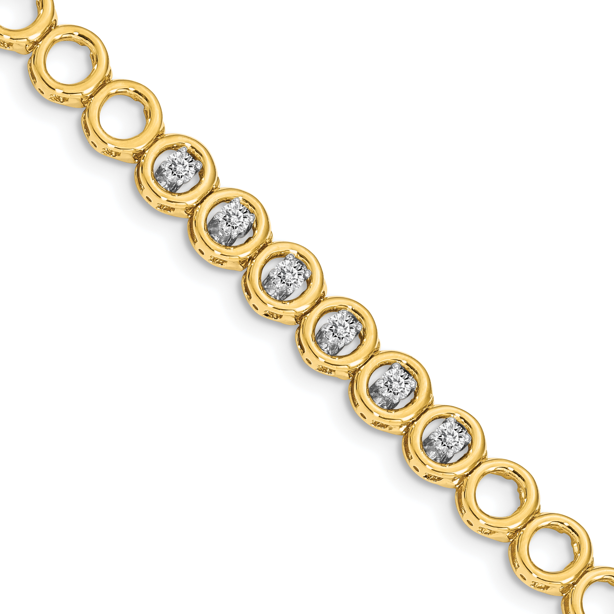 14k Complete 1/2 carat Round A Diamond Circle Add-a-Diamond 7 inch Tennis Bracelet