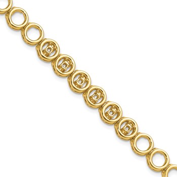 14k Holds 3/4 carat 6-3.2mm Circle Add-a-Diamond 7 inch Tennis Bracelet Mounting with 6 Heads