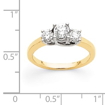 14k Two-tone VS Diamond three stone ring — alternate view