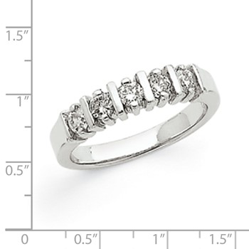 14k White Gold AAA Diamond 5-Stone Ring — alternate view