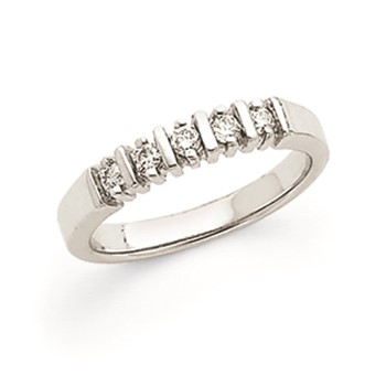 14k White Gold A Diamond 5-Stone Ring