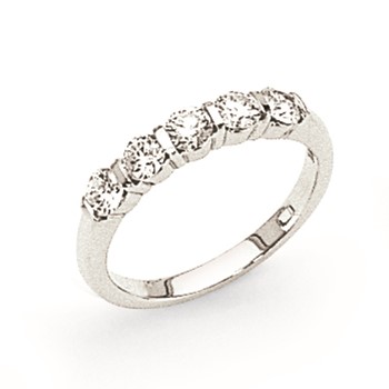 14k White Gold AAA Diamond Anniversary Band