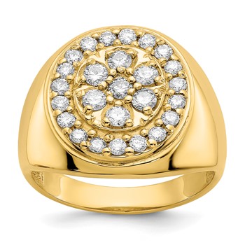 IB Goodman 14k Polished Holds 7-2.6 / 19-1.9mm Diamonds Mens Cluster Ring Mounting