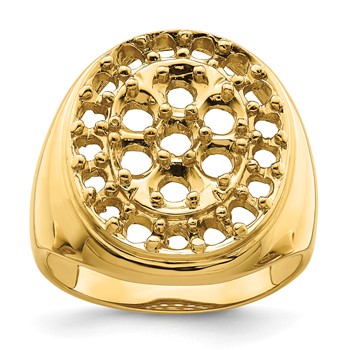 IB Goodman 14k Holds 7-3.25 / 17-2.5mm Diamonds Circular Mens Cluster Ring Mounting