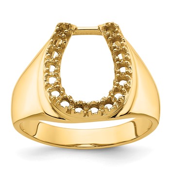 IB Goodman 14k Holds 16-1.9mm Diamonds Mens Horseshoe Ring Mounting