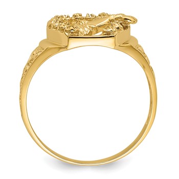 IB Goodman 14k Holds 7-1.0mm Diamonds Horseshoe with Horse in Center Mens Ring Mounting — alternate view