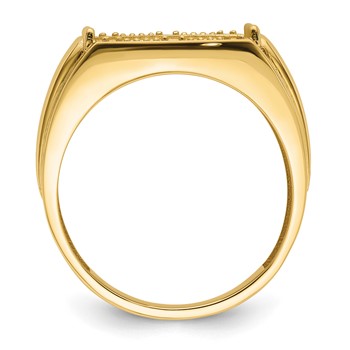 IB Goodman 14k Holds Barrel Onyx and 6-1.0mm Diamonds Ridged-Sides Mens Ring Mounting — alternate view