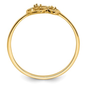 14k Polished .03ct. Diamond Heart Ring Mounting — alternate view