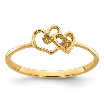 14k Polished .03ct. Diamond Heart Ring Mounting