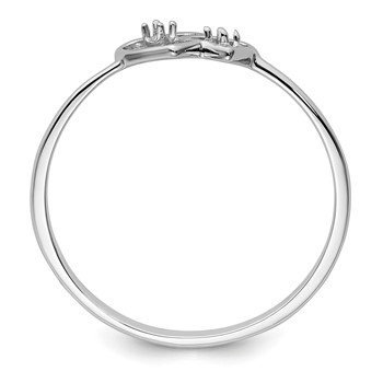 14k White Gold .03ct. Diamond Fancy Heart Ring Mounting — alternate view