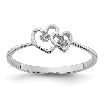 14k White Gold .03ct. Diamond Fancy Heart Ring Mounting