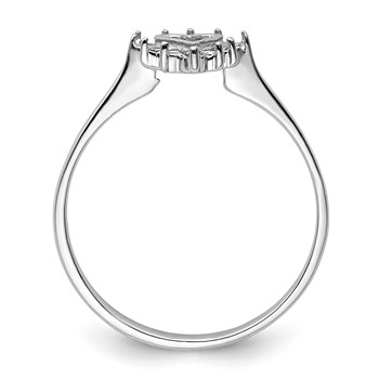 14k White Gold Polished .17ct. Diamond Heart Ring Mounting — alternate view