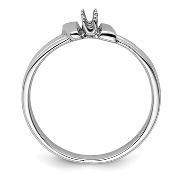 14k White Gold 3-Stone Ring Mounting — alternate view
