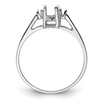 14k White Gold Holds 2-1.7mm Round and 1-8x4 Marquise Gemstone Ring Mounting — alternate view