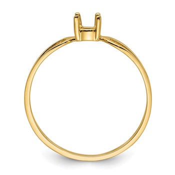 14k Polished Holds 4mm Round Gemstone Ring Mounting — alternate view