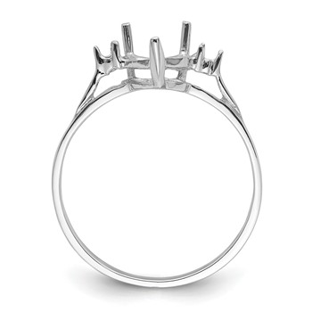 14k White Gold 2-1.6mm Round and 1-7mm Heart Gemstone Ring Mounting — alternate view