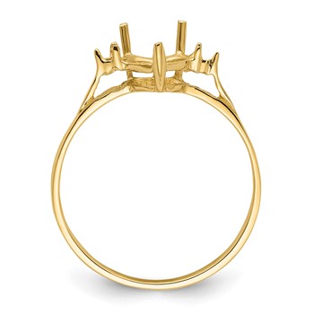14k Polished Holds 7mm Heart Gemstone Ring Mounting — alternate view