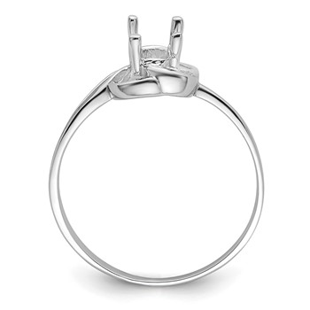 14k White Gold Polished Holds 7x5 Oval Gemstone Ring Mounting — alternate view