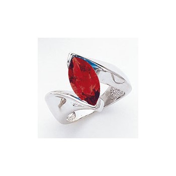14k White Gold 14x7mm Marquise Garnet ring