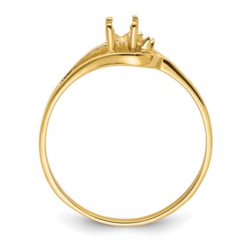 14k Polished Holds 1-1.4mm Diamond and 5x3 Oval Gemstone Ring Mounting — alternate view