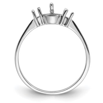 14k White Gold Holds 5mm Pearl and 2-2.1mm Stones Ring Mounting — alternate view