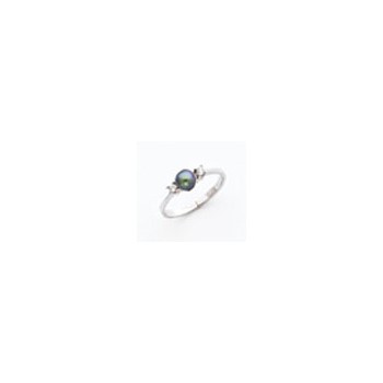 14k White Gold FW Cultured Pearl Diamond FW Cultured Pearl ring