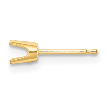 14k 2.9mm Round Single Stud Earring Mountings — alternate view