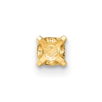 14k 4mm Round Single Stud Earring Mountings