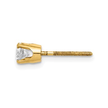 14k 4.5mm Round Single Stud Earring Mountings — alternate view