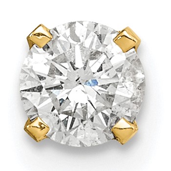 14k 4.5mm Round Single Stud Earring Mountings