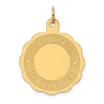14K A DATE TO REMEMBER 23mm Engravable Disc Charm