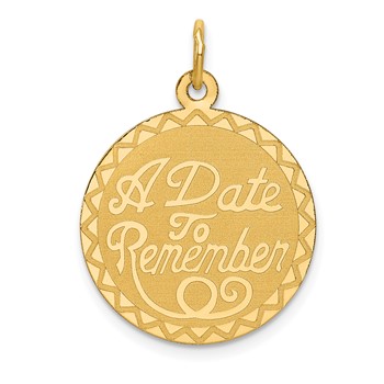 14K A DATE TO REMEMBER 19mm Engravable Disc Charm