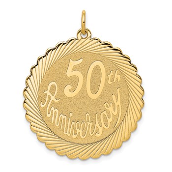 14K 50th ANNIVERSARY 29mm Engravable Disc Charm