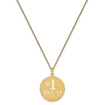 14k # 1 Dad Charm w/ 18in Chain