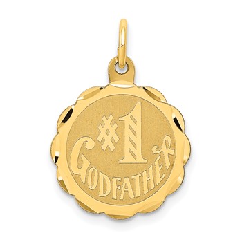 14K #1 GODFATHER 19mm Engravable Disc Charm